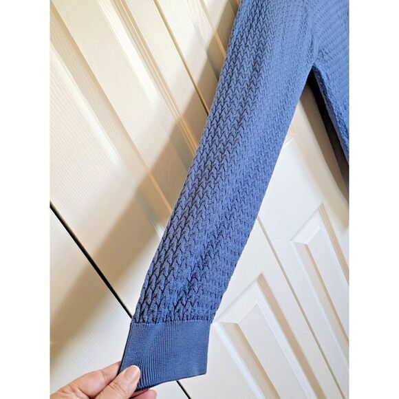 Tricots St. Raphael XL Nordstrom Vintage Grandpa Sweater L/S Blue XL Silk Blend‎ - Picture 3 of 6